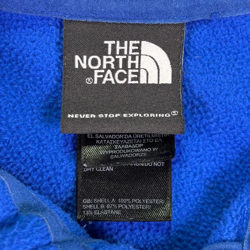 The North Face Mens 1/4 Zip Fleece Sz Large Blue FlashDry Pullover A3ZX F13